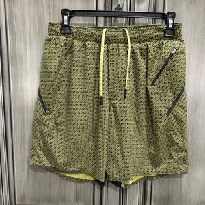 Lululemon Athletica Patterned Black and Yellow Athletic Shorts